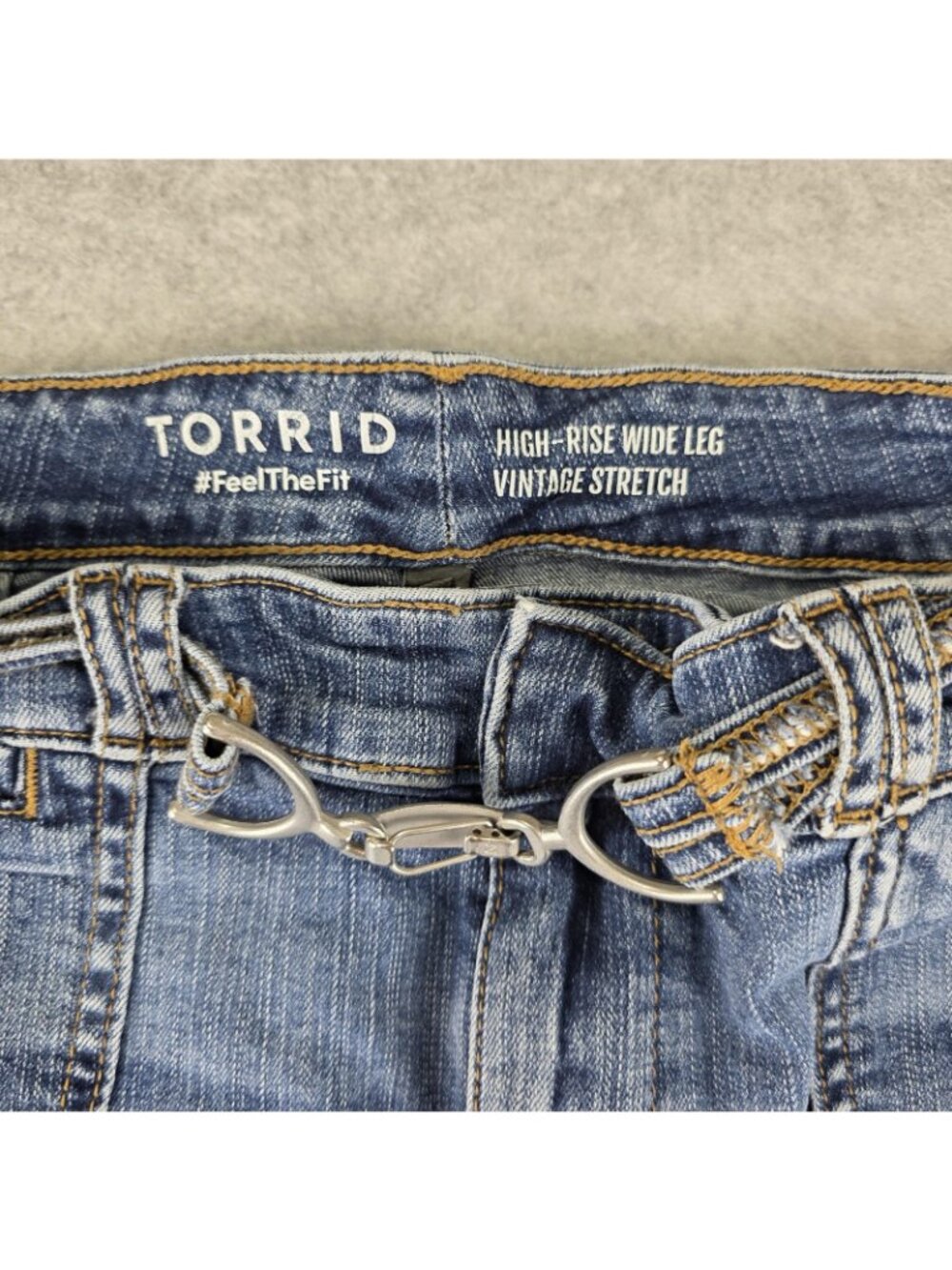 Torrid Jeans Womens 14T High Rise Wide Leg Blue Medium Wash Stretch Denim - Picture 4 of 10